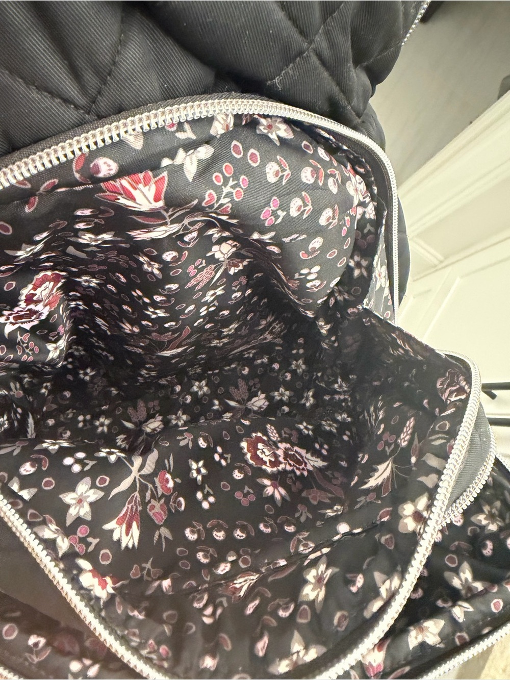 Quilted Black Vera Bradley diaper Backpack - Picture 9 of 12